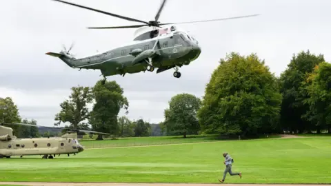 The US President Diverted and Compelled to Swap Helicopters On the Way to Stansted Airport